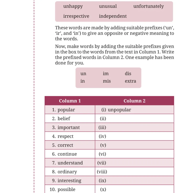 Question II table